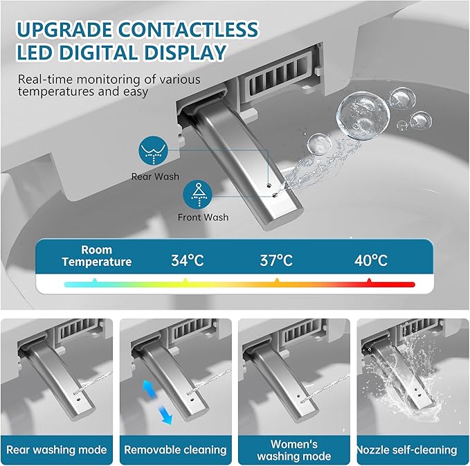 TDH Smart Toilet, One Piece Bidet Toilet - Image 4