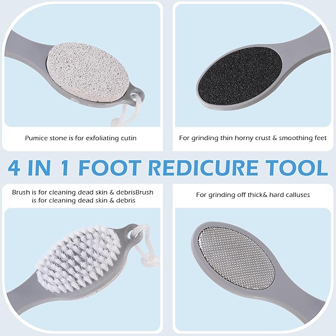 3 Pcs 4 in 1 Foot Brush for Use in Shower - Image 3