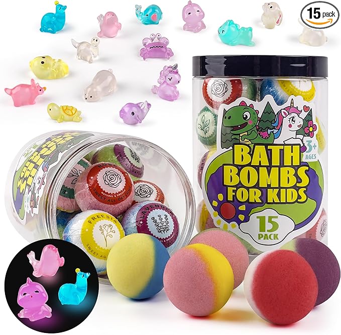 Bath Bombs for Kids with Surprise Inside, 15-Piece Surprise Bath Bombs for Kids by Unknown