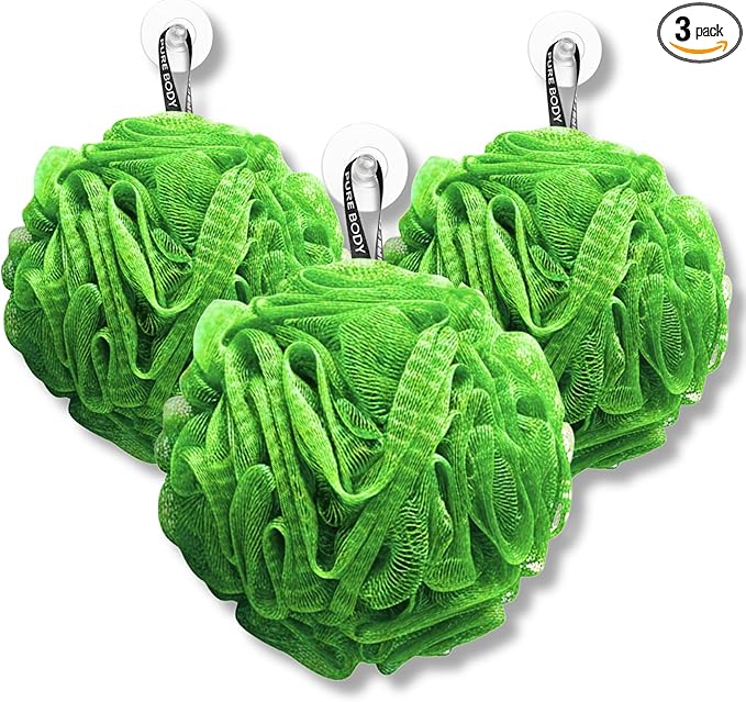 Large Bath Sponge Pack of 3 – Gentle Exfoliation Loofah by PureBody