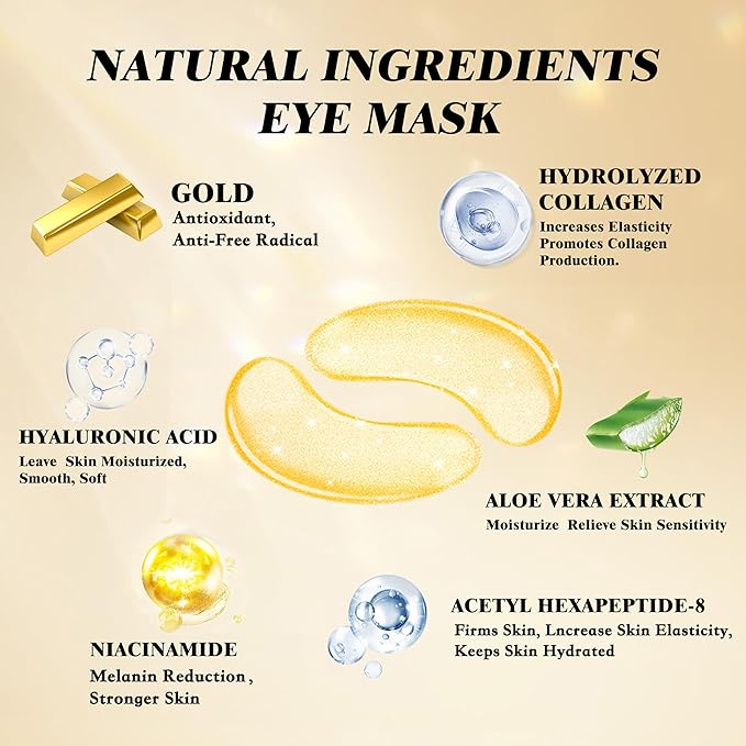 Clay Mask Set Gold Eye Patches, Mud Mask Deep Pore Cleansing Acne Blackhead - Image 5