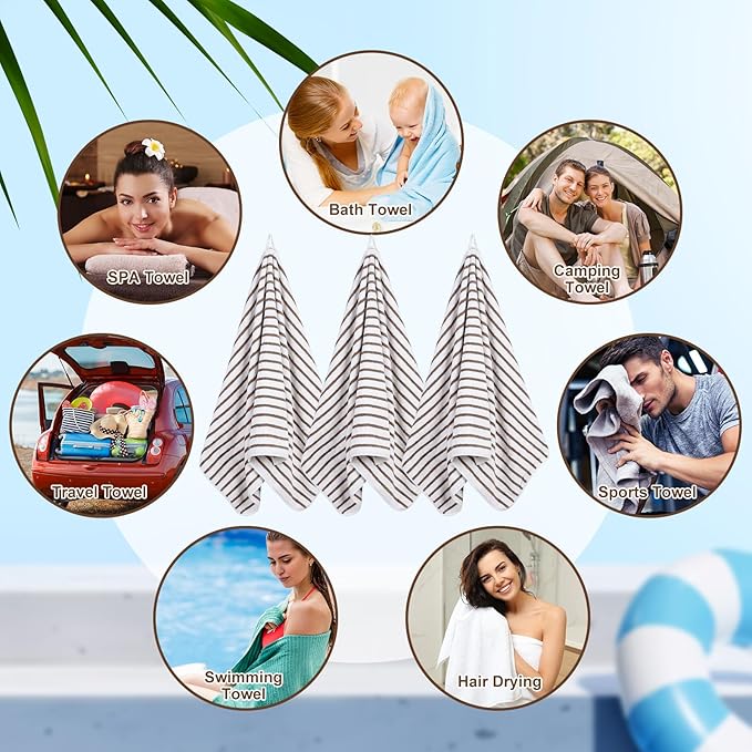 SmoothNovelty 16 Pack Microfiber Bath Towels Bulk 27'' x 60'' Oversized Size - Image 7