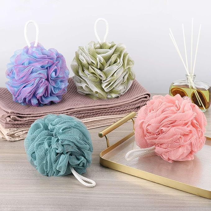 BTYMS Bath Sponges 60g/pc Shower Loofahs Mesh Pouf Shower Pouf Bath Scrunchies - Image 5