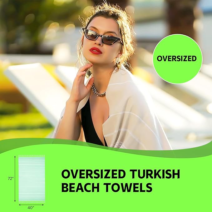 HAVLULAND Fuchsia Oversized 39x71cm Turkish Cotton Beach Towel - Image 3