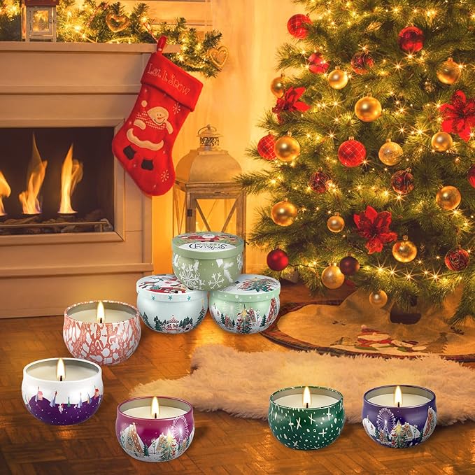 24Pack Christmas Scented Candle Tins Gift Set - Image 7