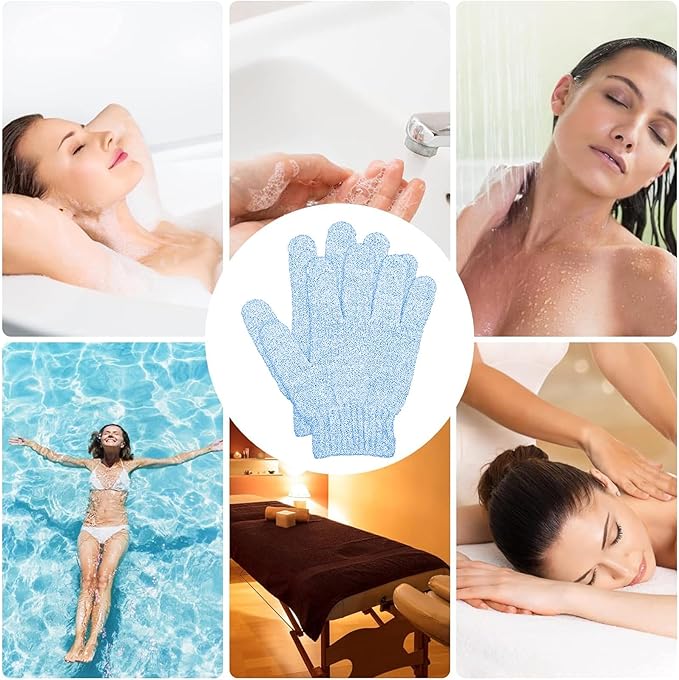 4 Pairs Bath Gloves, Exfoliating Body Scrub Mitts - Image 6