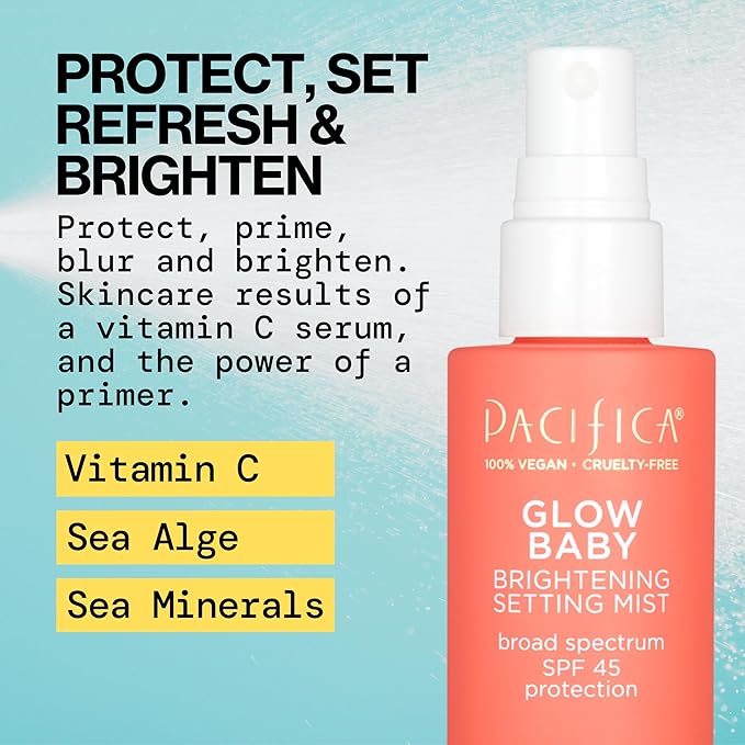 Pacifica Setting Spray Glow Baby Brightening Mist, Broad Spectrum SPF 45 - Image 2