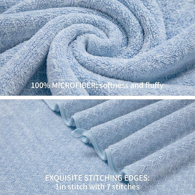 Ultra Soft Bath Towel Set, 12 Piece Family Bathroom Towels Set - Image 4