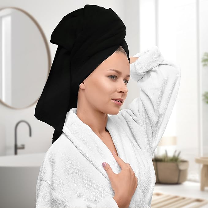 Avalon Towels Black Bath Towels Set of 4 pcs, 100% Cotton Towel Absorbent and - Image 2