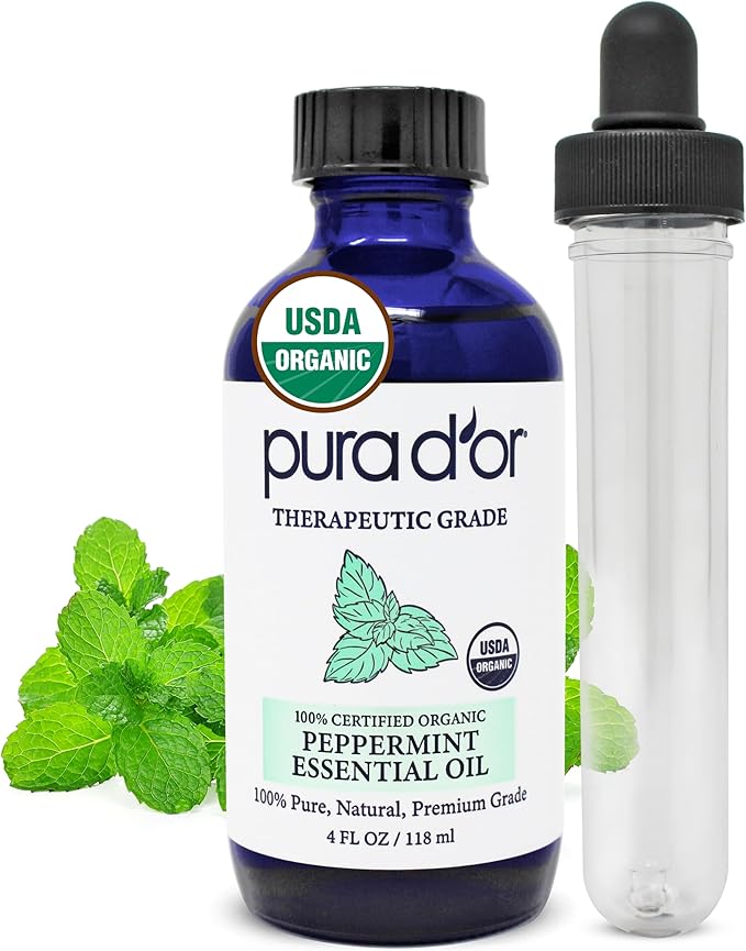 PURA D'OR Organic Peppermint Essential Oil 100% Pure & Natural Therapeutic Grade by PURADOR