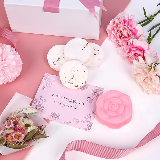 EXTALOW Spa Gifts for Women Bath and Body Gift Baskets Mothers Day Gift Rose - Image 7