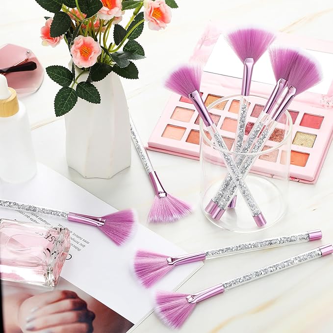 9 Pieces Facial Fan Mask Brushes, Soft Facial Applicator Brushes Tools - Image 5