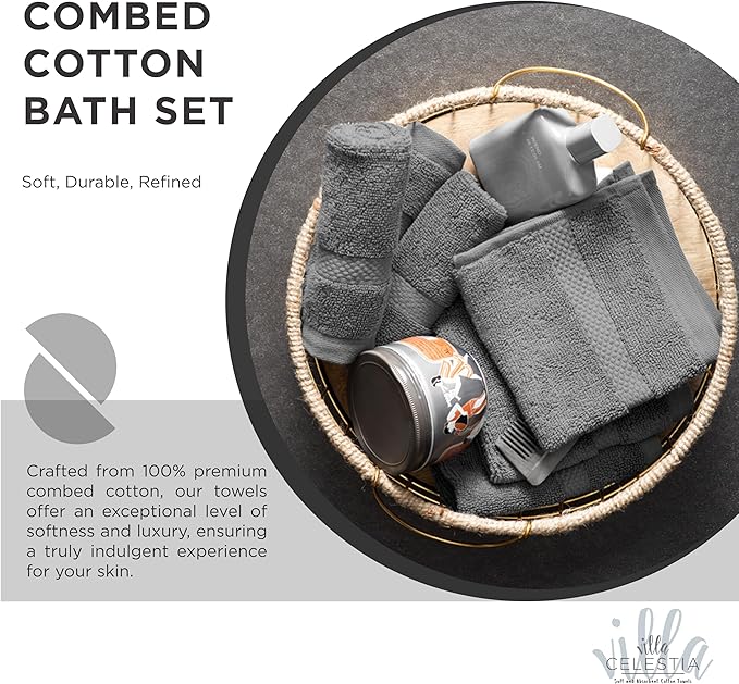 100% Cotton Bath Towel Set of 18-4 Bath Towels, 6 Hand Towels, 8 Wash Cloths - Image 2