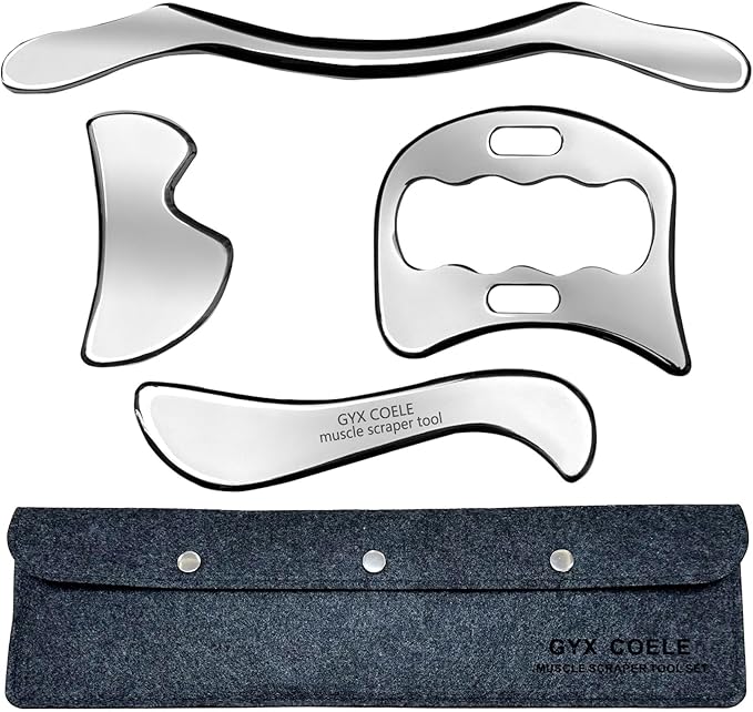 4 in 1 Stainless Steel Gua Sha Muscle Scraper Tool, Professional IASTM Physical by GYXCOELEIASTMTOOL