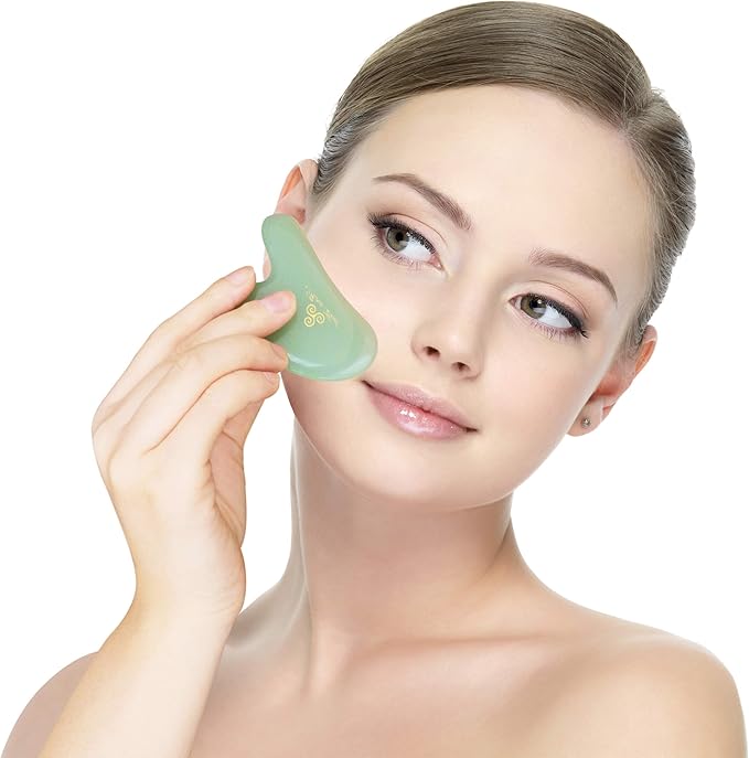 Mina Heal Green Aventurine Jade Stone Gua Sha Facial Massager Excellent - Image 3