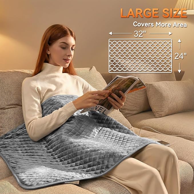 King Size Heating Pad for Back 32"x24" Extra Large Electric Heating Pad for - Image 2