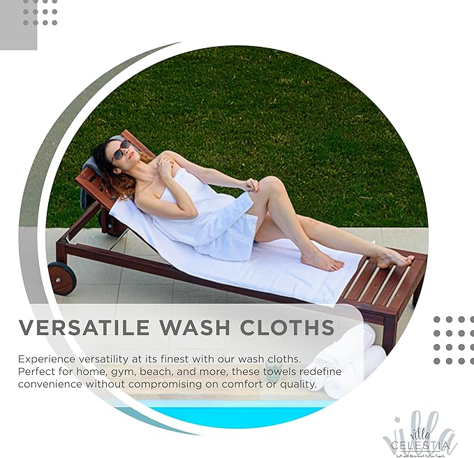 100% Cotton Wash Cloth for face & Body Set of 12, Sustainable, Highly Absorbent - Image 5