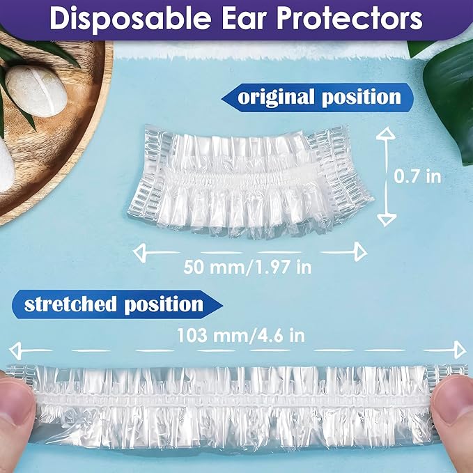 100 Pcs Ear Cover for Shower – Disposable Ear Covers for Hair Dryer – Easy to - Image 2