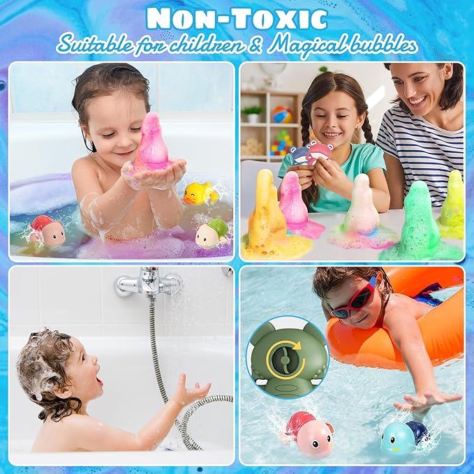 8pcs Purely Handmade Kids Rainbow Interactive Bath Bombs Kids Potions丨Organic - Image 3