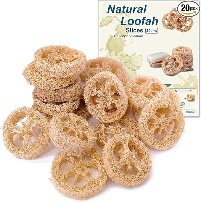 Natural Loofah Slices Cuts for Soap Making-20 Pack Organic Luffa Loofa Sponges by Unknown