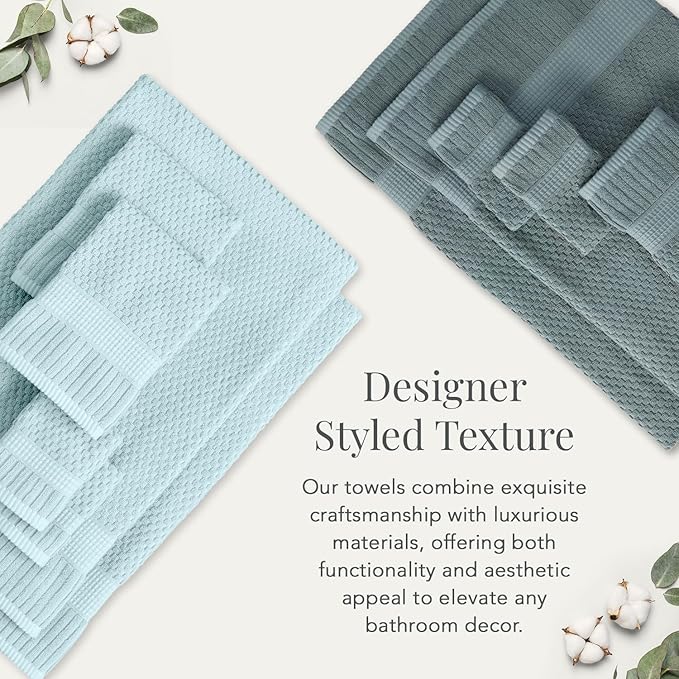 NY Loft 100% Cotton Towel Set 6 Piece | Super Soft & Absorbent Quick-Dry 2 Bath - Image 5