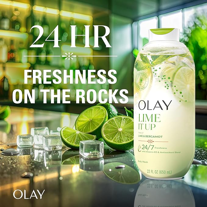 Olay Body Wash for Women, 24/7 Skin-Loving Freshness, Miami Mocktails, Plant - Image 2