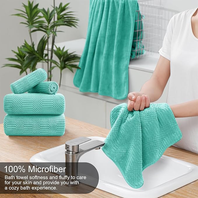 8 Piece Bath Towel Set-2 Oversized Bath Sheets, 2 Hand Towels, 4 - Image 3