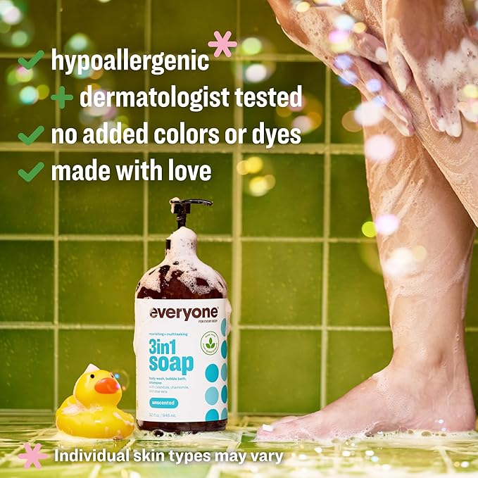 Everyone 3-in-1 Soap, Body Wash, Bubble Bath, 32 Ounce, made - Image 4