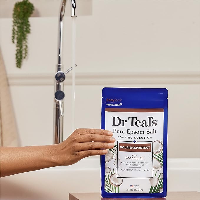 Dr Teal's Salt Soak with Pure Epsom Salt, Nourish & Protect with Coconut Oil - Image 9