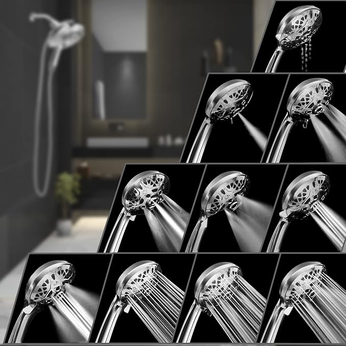 Shower Head with Handheld High Pressure: INAVAMZ Hand Held Shower Head & Rain - Image 3