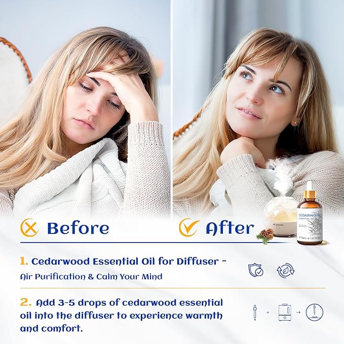 HIQILI 1 Fl Oz Cedarwood Essential Oil, Pure Natural Cedarwood Oil - Image 2