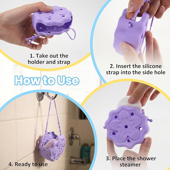 Purple Shower Steamer Tray, Hangable and Reusable Shower Steamer Holder/Hanger - Image 5