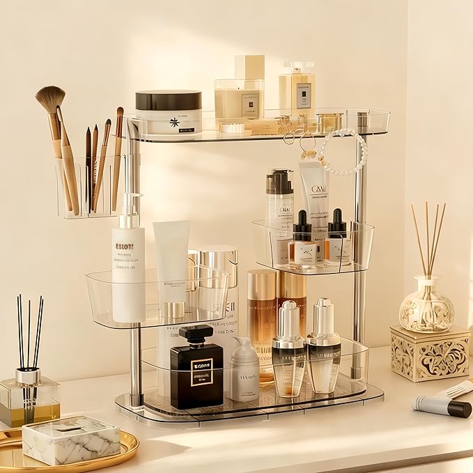 Rotating Makeup Vanity Organizer, Bathroom Countertop Cosmetic Skin Care Storage by Unknown