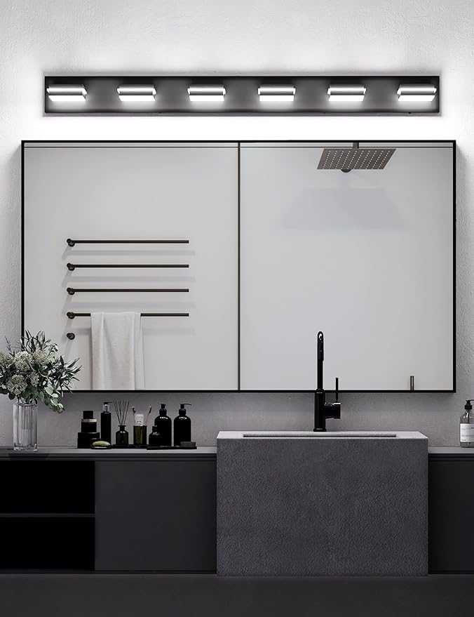 VOLISUN Modern Bathroom Vanity Light Fixtures, Matte Black LED Bathroom - Image 2