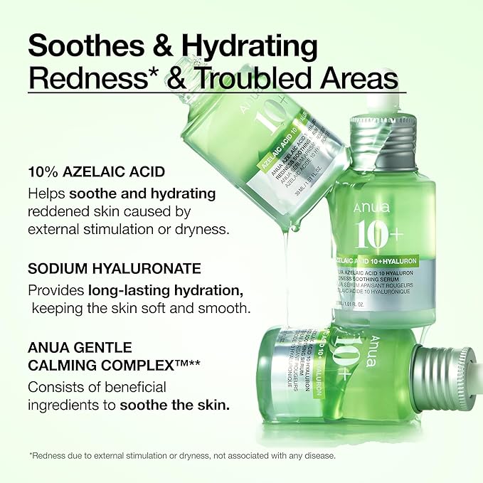 Anua Azelaic Acid 10 Hyaluron Redness Soothing Serum, Facial Serum - Image 3