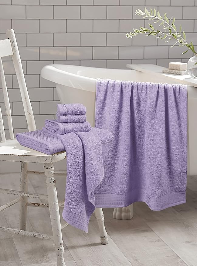 GLAMBURG 100% Cotton Ultra Soft 6 Pack Towel Set, Contains 2 Bath Towels 28x55 - Image 3