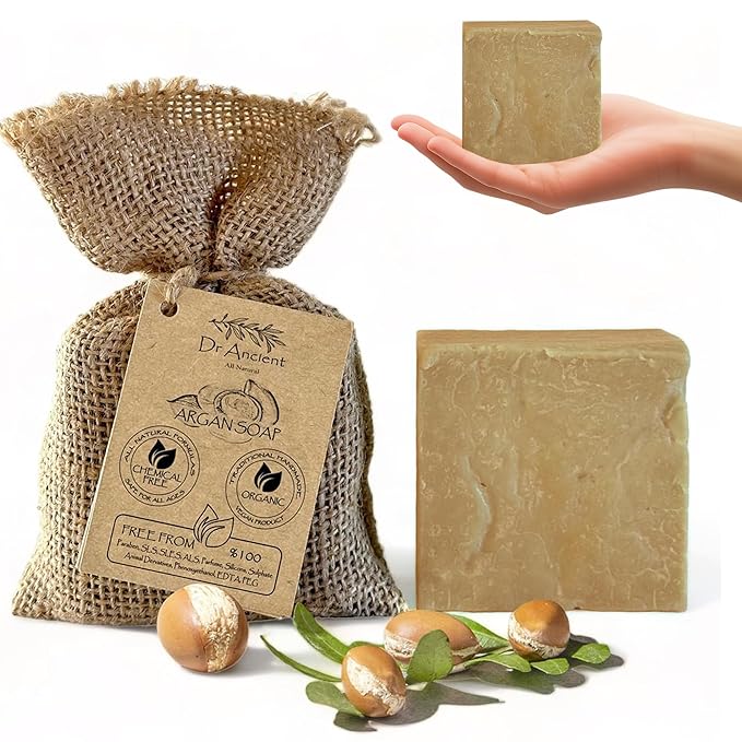 Dr.Ancient Argan Soap Bar, Organic Soap Bars Handcrafted the Traditional Way by DrAncient