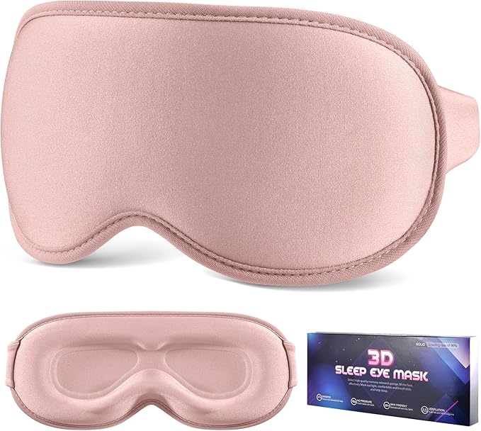 Sleep Mask for Side Sleeper Women Men, Eye Mask for Sleeping Light Blocking by VENMATE