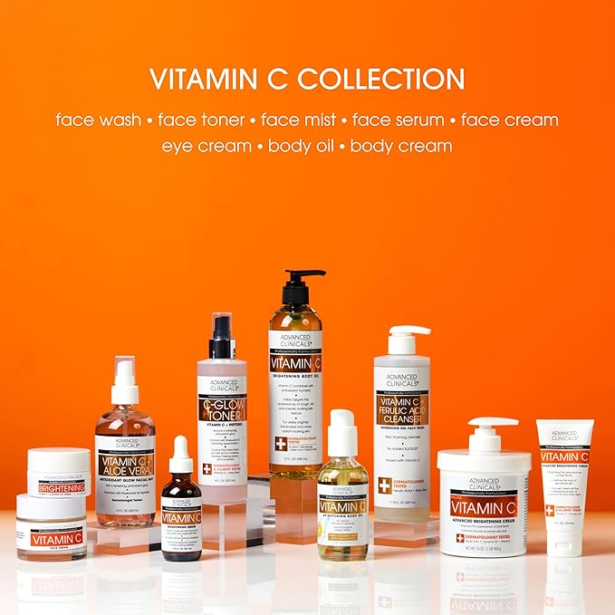 Advanced Clinicals Vitamin C Face Toner + Ferulic Acid & Rosewater, Antioxidant - Image 6