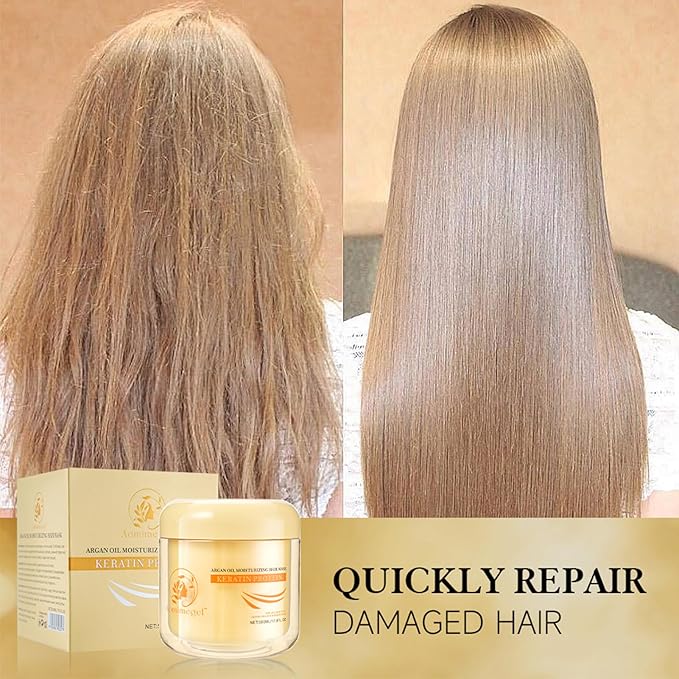 Collagen Hair Mask, Deep Repair Conditioning Argan Oil Hair Mask - Image 7