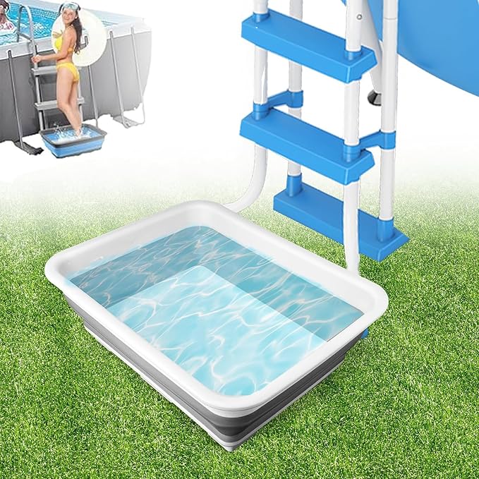 Pool Foot Bath Tray for Swimming Pool, Non- Slip Collapsible Foot Bath for Pool by ESEHGS