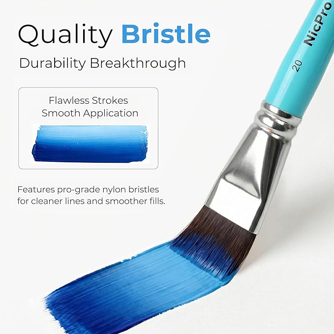Nicpro Face Paint Brush Set, Synthetic Nylon Hair Makeup Paintbrush Kit - Image 3