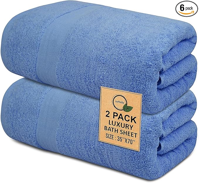 Softolle 100% Cotton Luxury Bath Sheets by Softolle