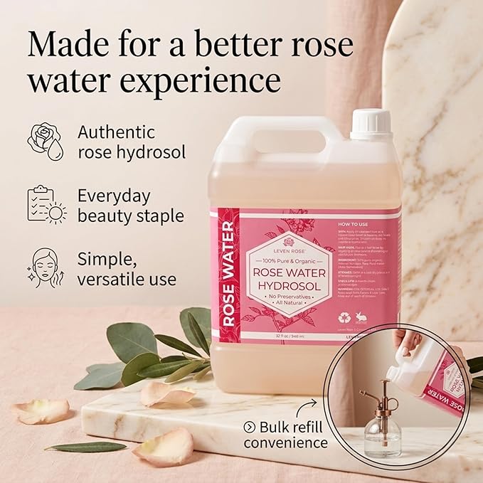 Leven Rose Pure Rose Water Hydrosol - Image 5
