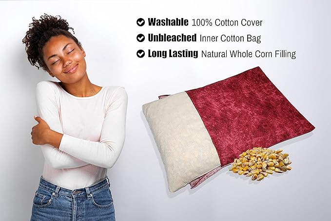 Microwavable Corn Filled Heating Pad and Cold Pack/Washable 100% Cotton Cover - Image 4
