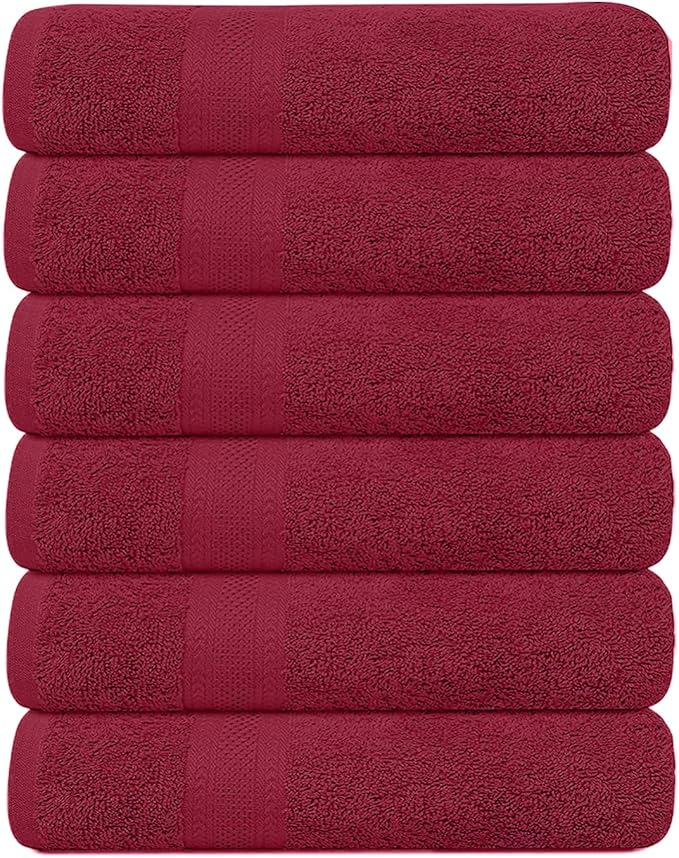 KAHAF COLLECTION 6 Pack Bath Towels Set 100% Ring Spun Cotton, Lightweight by KAHAF+COLLECTION