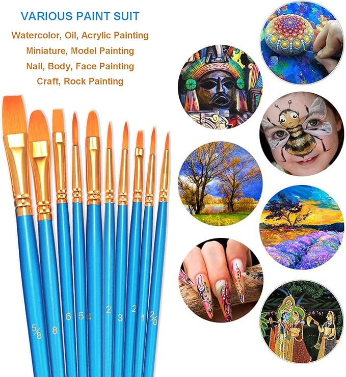 BOSOBO Paint Brush Set, Professional Fine Acrylic Oil Watercolor Brushes - Image 5