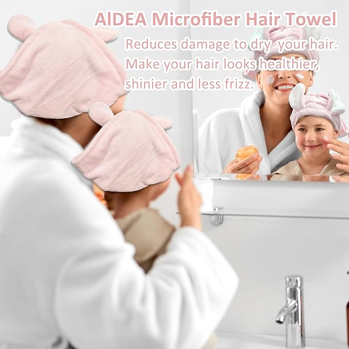 fhgnysm 2 Packs Microfiber Hair Towel, Hair Turbans - Image 3