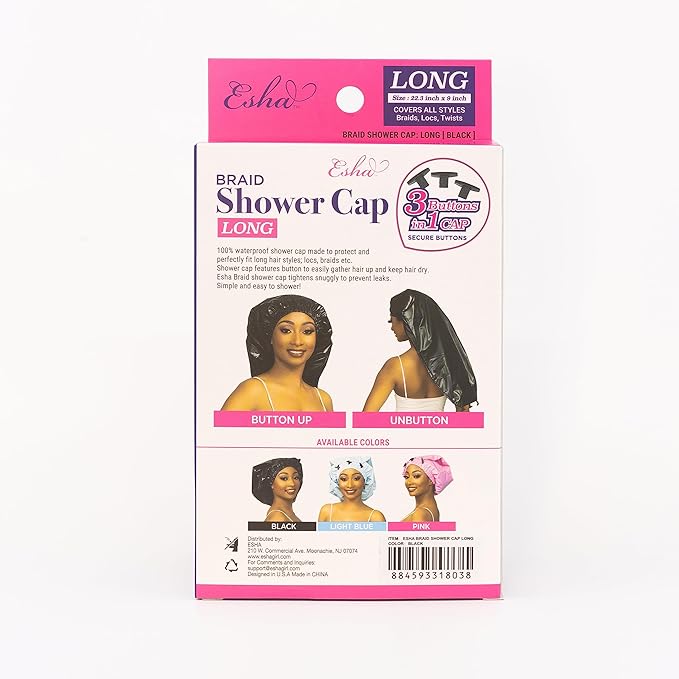 Esha Girl - Shower Cap for Extra Long Hair, Twists – Waterproof – Snug Fit - Image 9