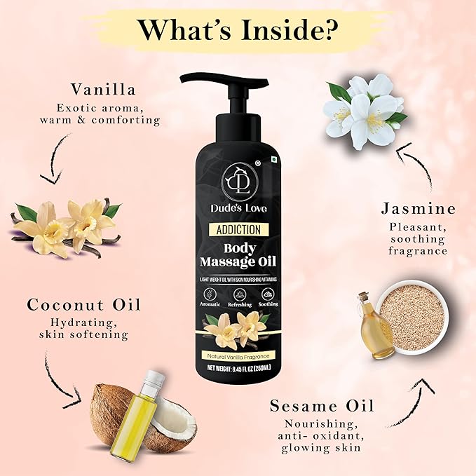 Organic - Vanilla Edible Full Body Massage Oil - No Stain & Non-Sticky | - Image 5